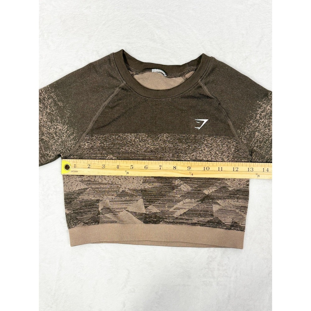 Gymshark Adapt Ombre Crop Top Women's Small Brown Gym Workout Athletic Training - Picture 7 of 11